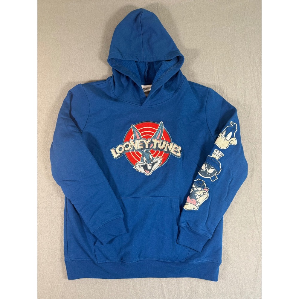 Looney Tunes Kids Blue Graphic Hoodie Bugs Bunny Sleeve Print XXL 18